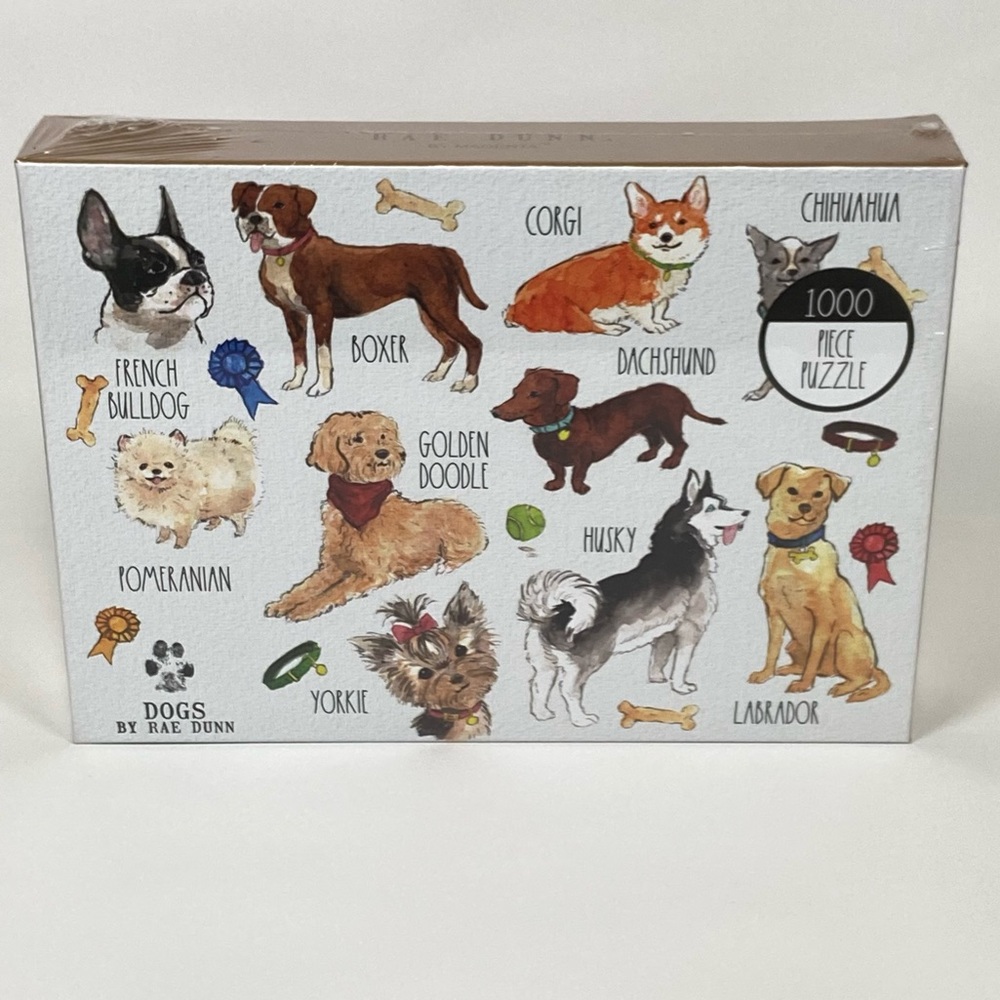 Rae Dunn DOGS 1000 Piece Jigsaw Puzzle Dog Lover Gift